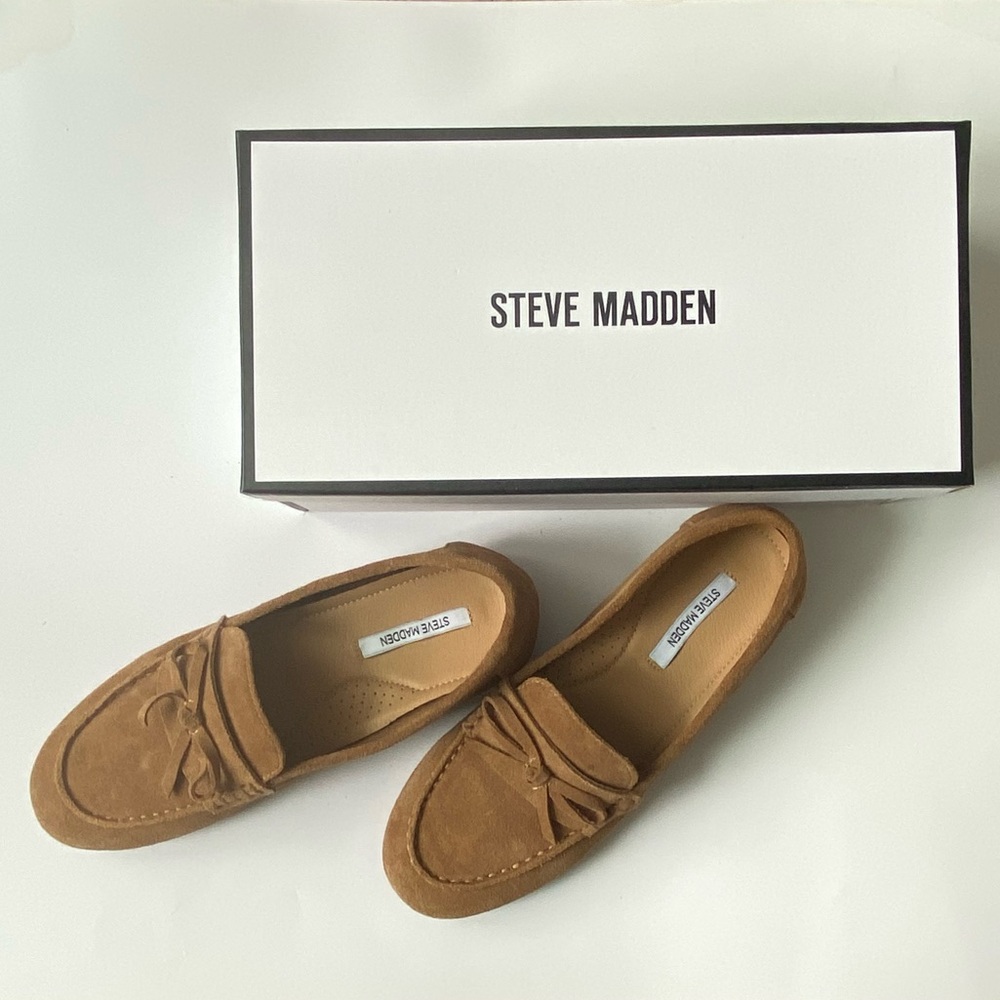 Steve Madden Camel Suede Leather Moccasins – Women’s Size 7.5